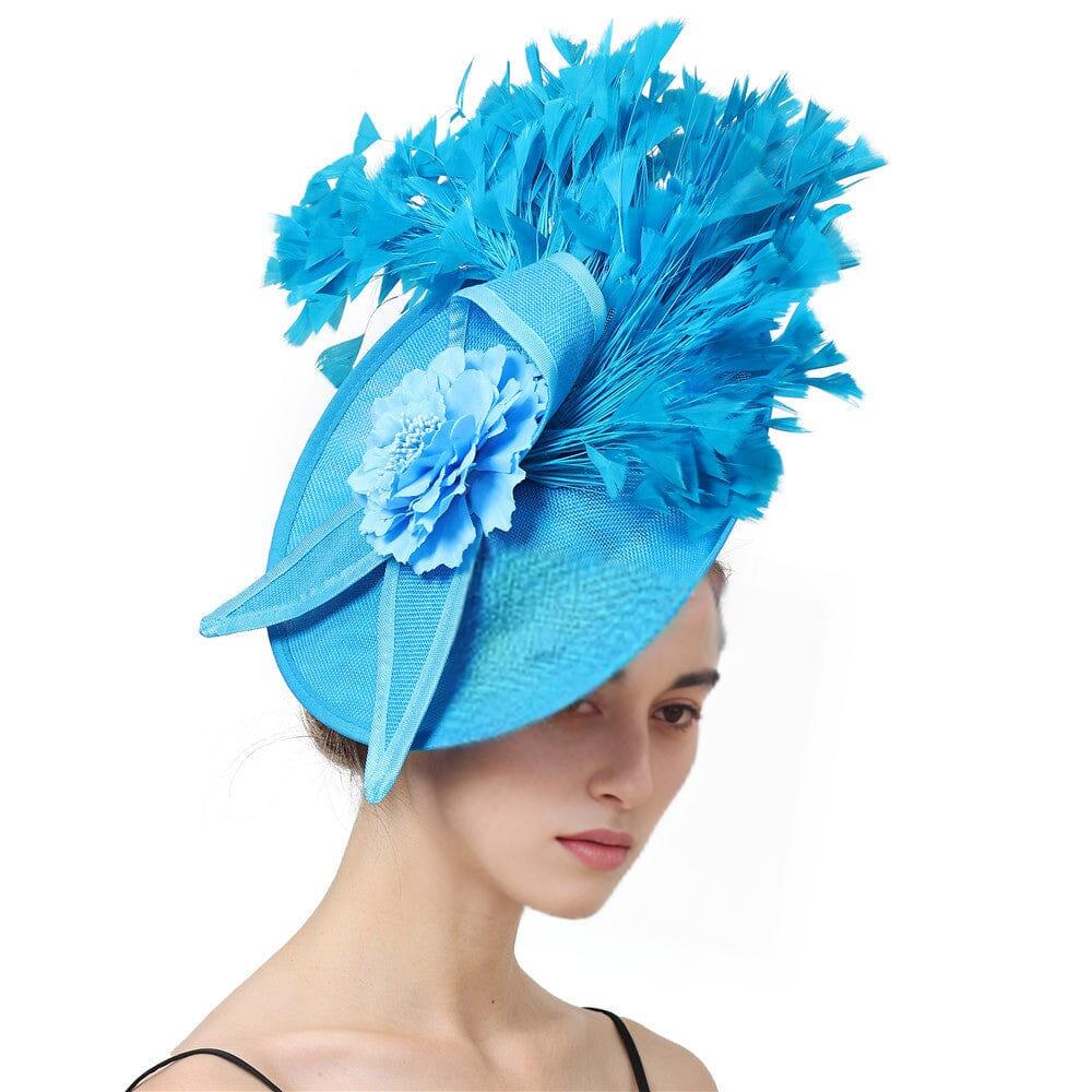 AIIZIE BLUE ELEGANT FEATHER FASCINATORS - product image