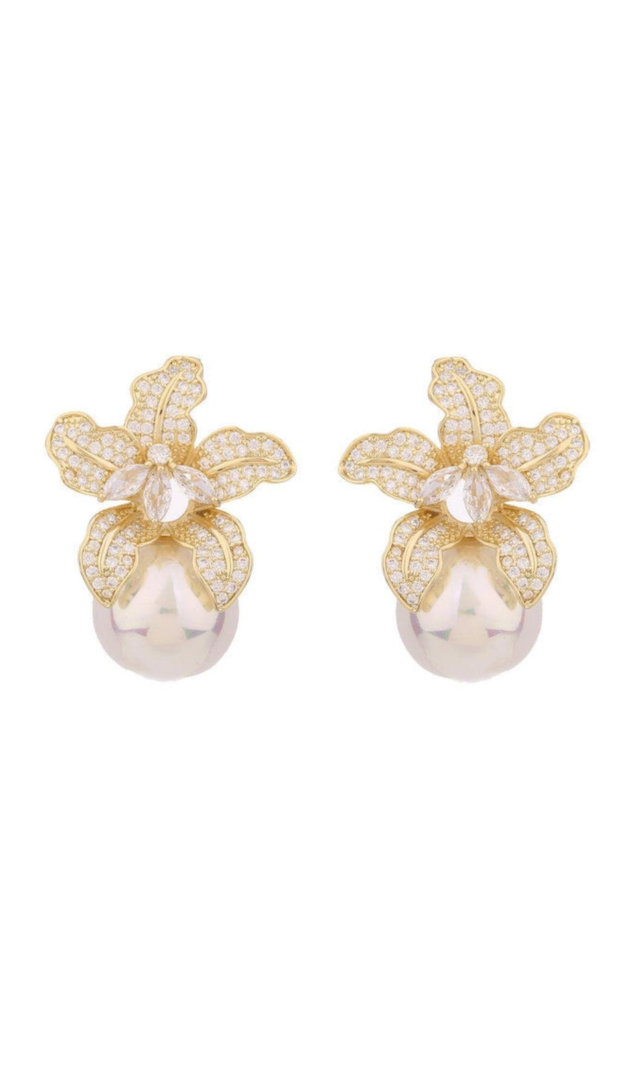 ORECCHINI LILY GOLD CON PERLE