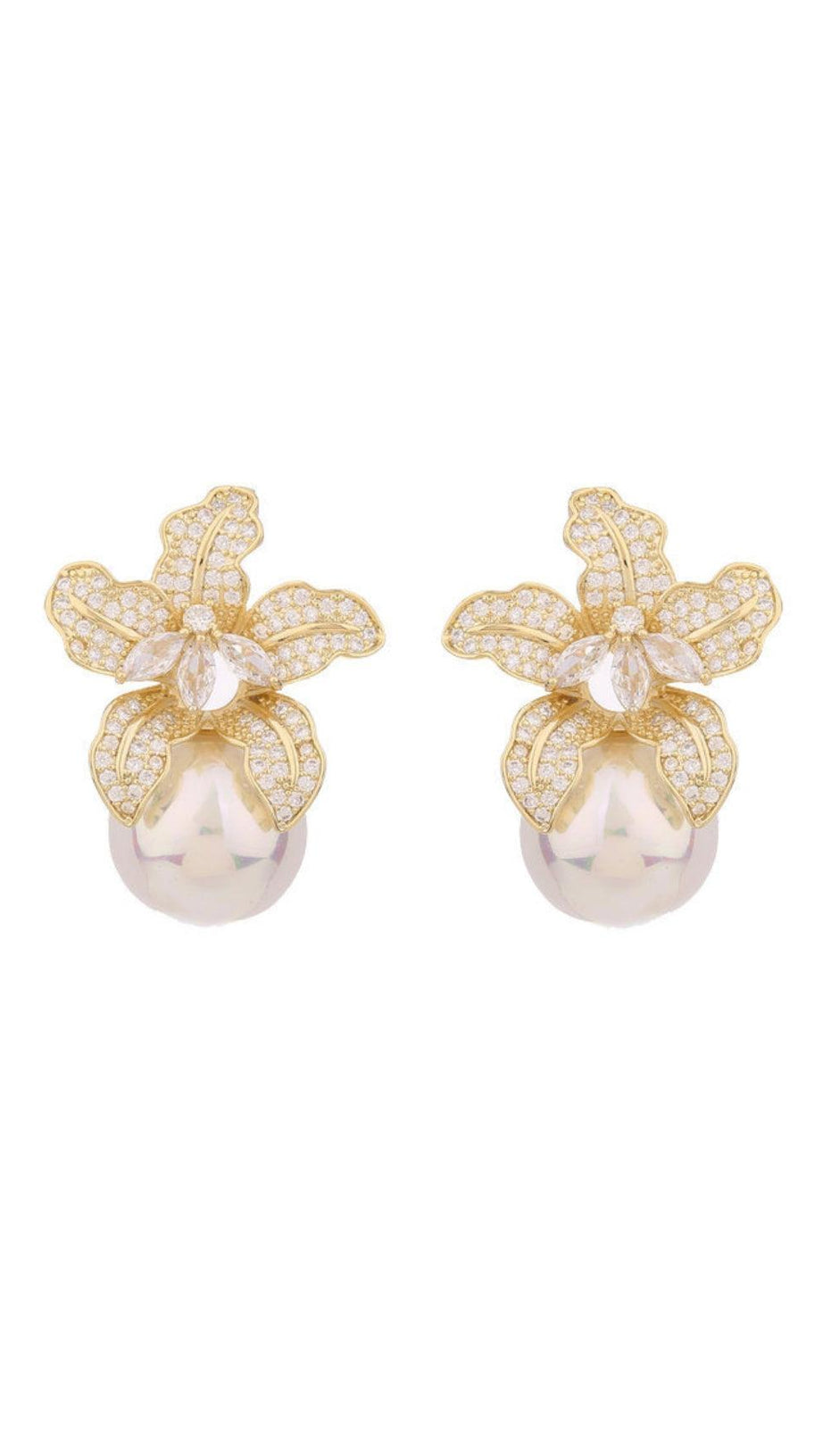 LILY GOLD PEARL EARRINGS