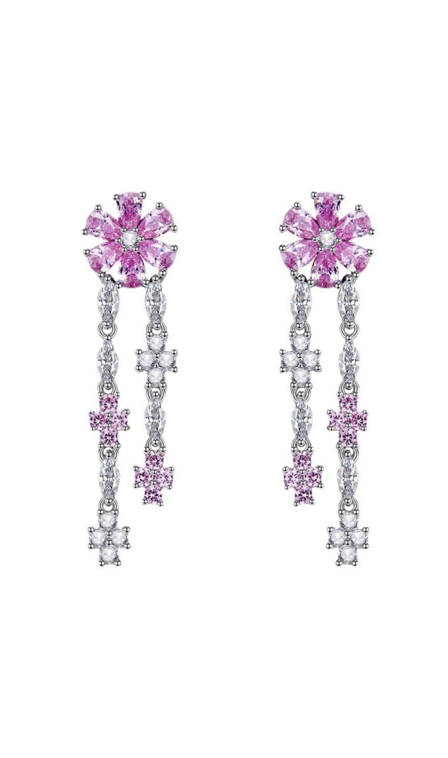 DROP SHAPED FLOWER EARRINGS