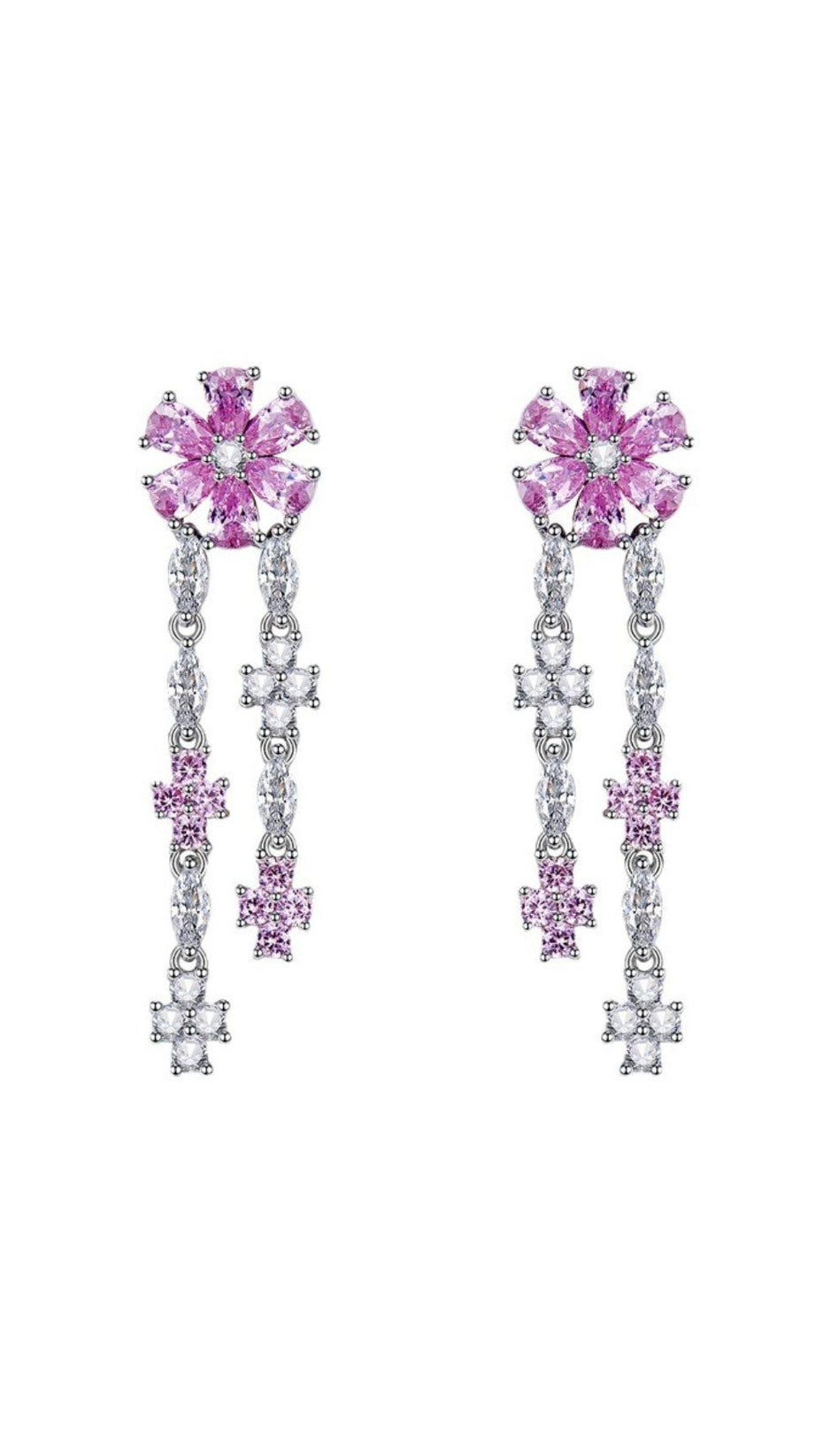 DROP SHAPED FLOWER EARRINGS