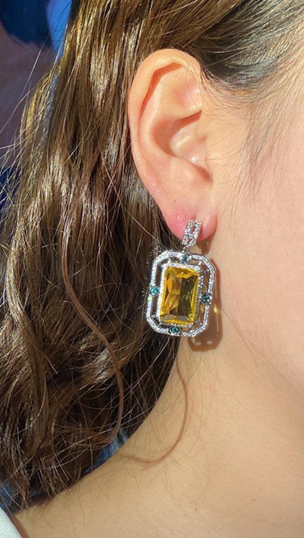 AIIZIE ZIRCON GEOMETRIC EARRINGS - product image