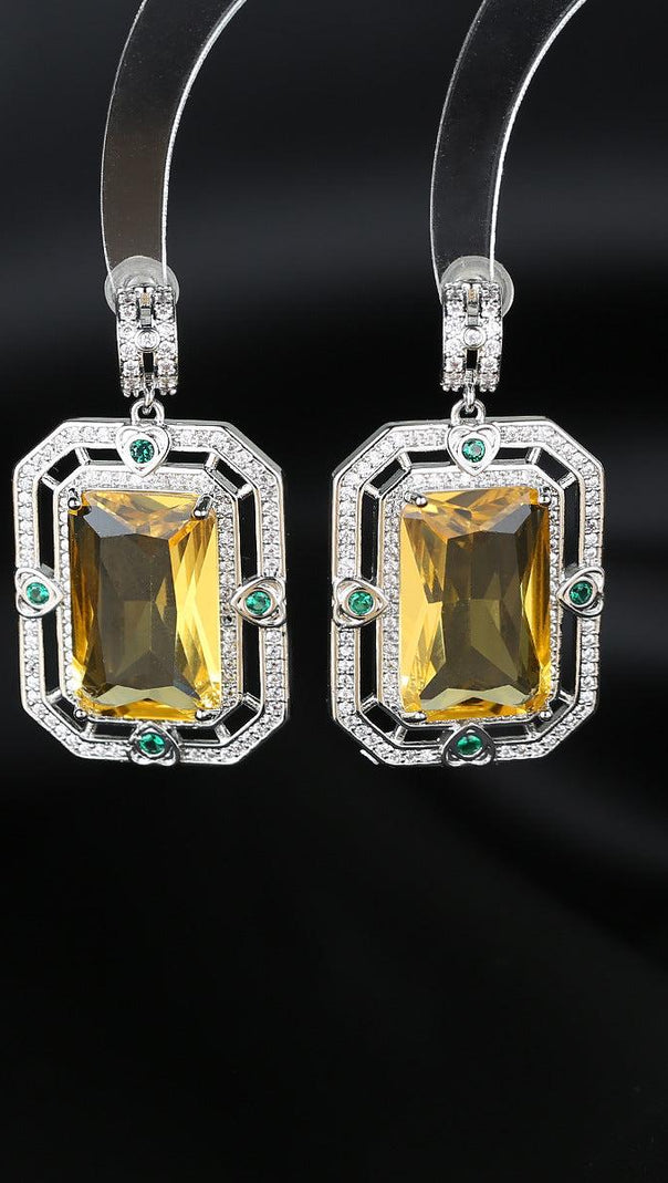 AIIZIE ZIRCON GEOMETRIC EARRINGS - product image