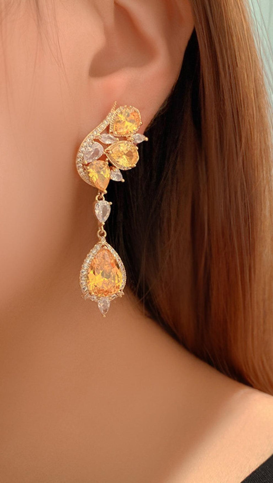DIAMOND BUTTERFLY TOPAZ EARRINGS