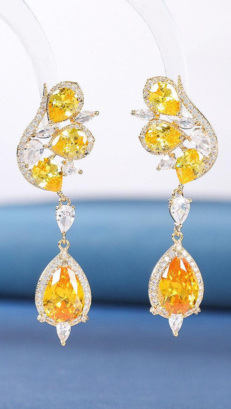 DIAMOND BUTTERFLY TOPAZ EARRINGS
