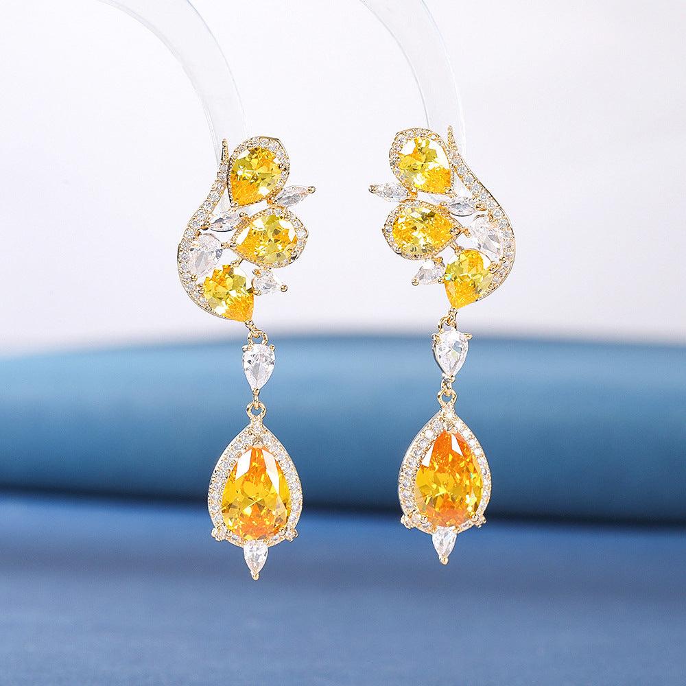 AIIZIE DIAMOND BUTTERFLY TOPAZ EARRINGS - product image
