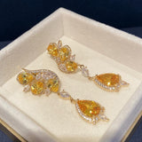 DIAMOND BUTTERFLY TOPAZ EARRINGS