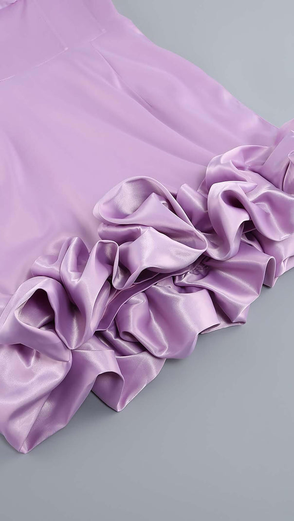 AIIZIE RUFFLED CORSET MINI DRESS IN PURPLE - product image