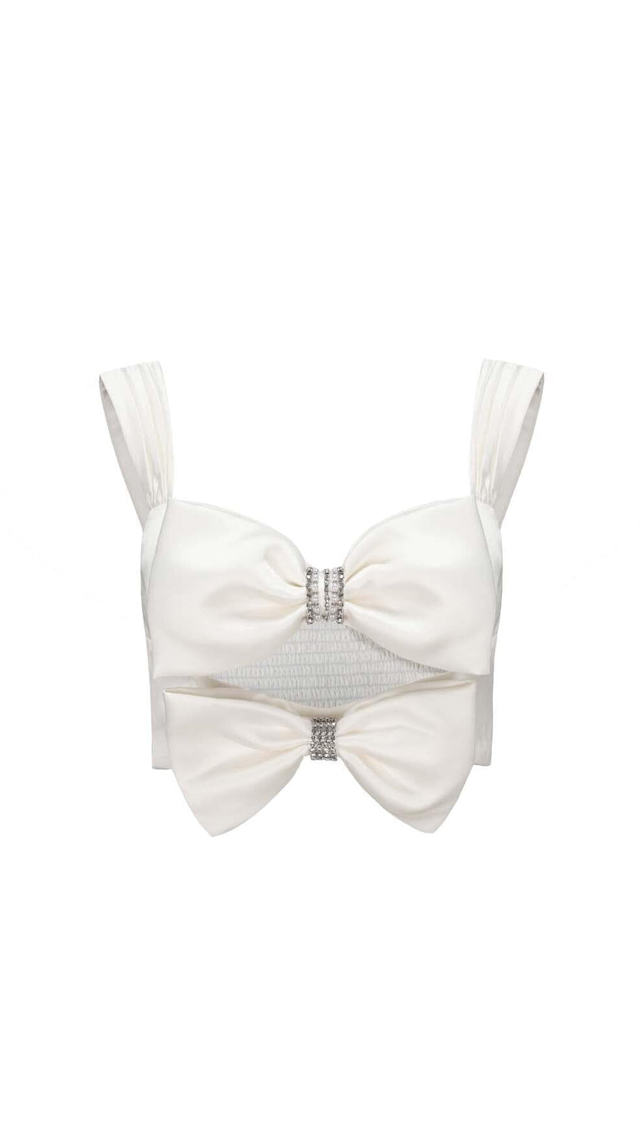 ABITO BIANCO A DUE PEZZI CON FIOCCO