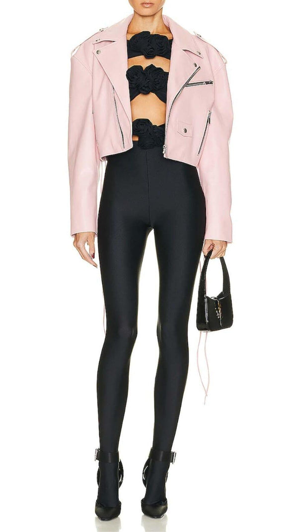 AIIZIE 3D FLOWER-EMBELLISHED JUMPSUIT IN BLACK - product image
