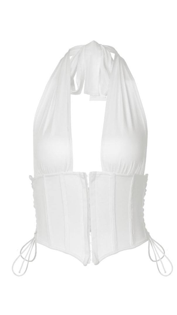 AIIZIE A SMALL VEST WITH A HALTER HOOK IN WHITE - product image