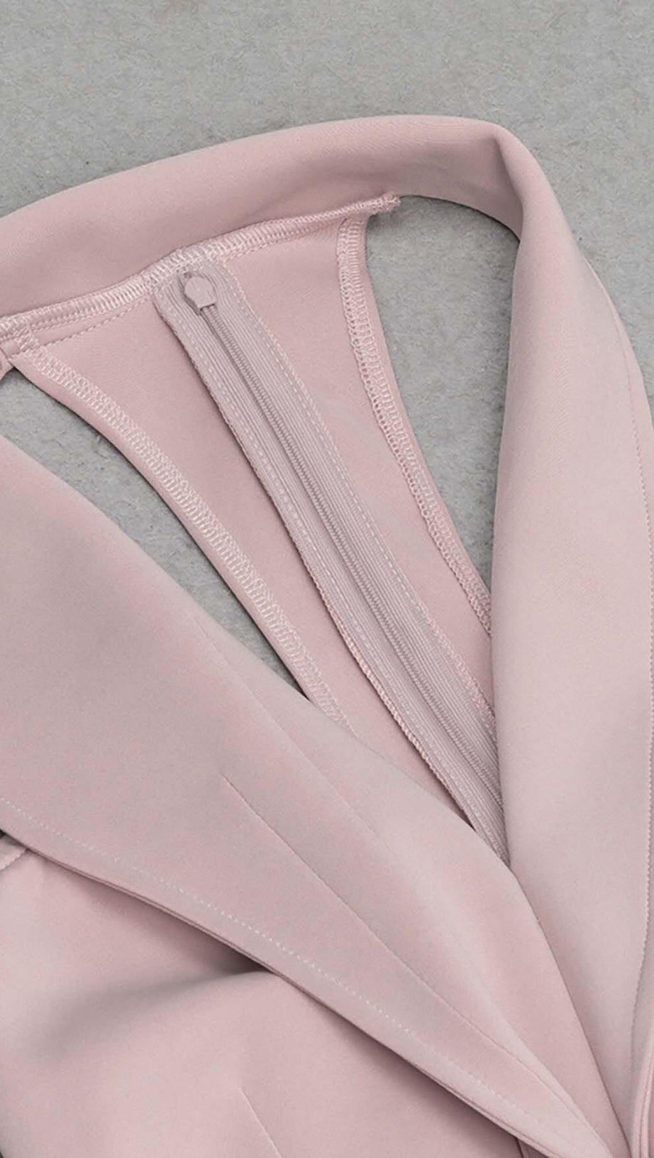 APPLIQUÉD BANDAGE MIDII DRESS IN PALE PINK