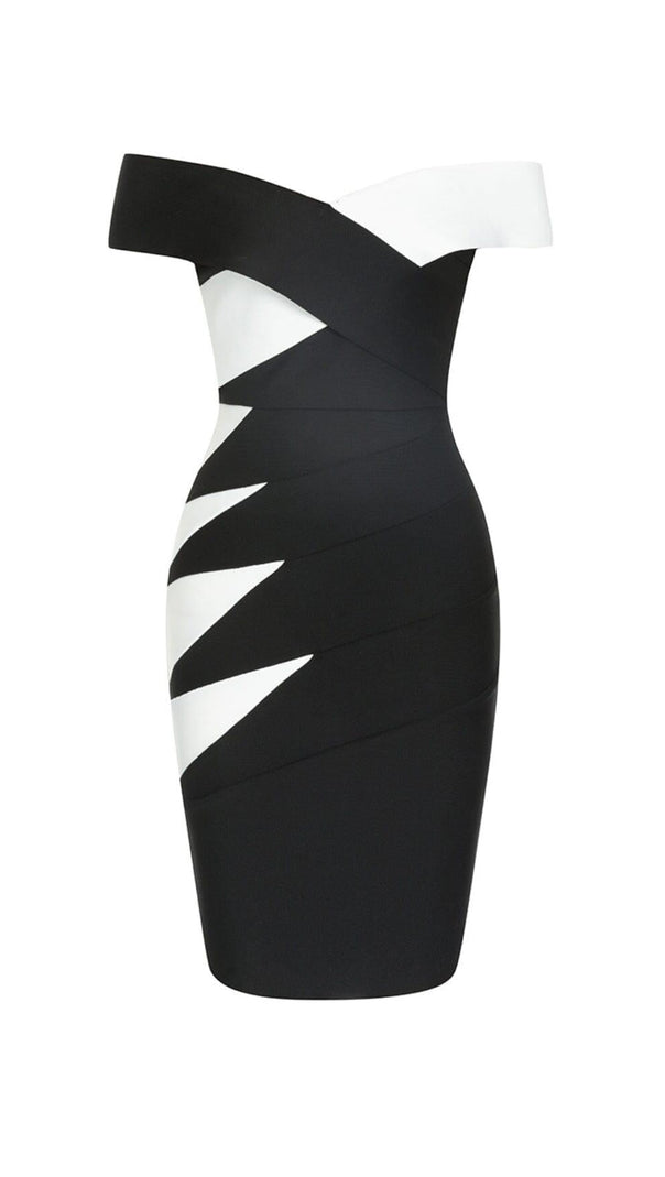 AIIZIE ASYMMETRIC RIB COLOURBLOCK MINI DRESS - product image
