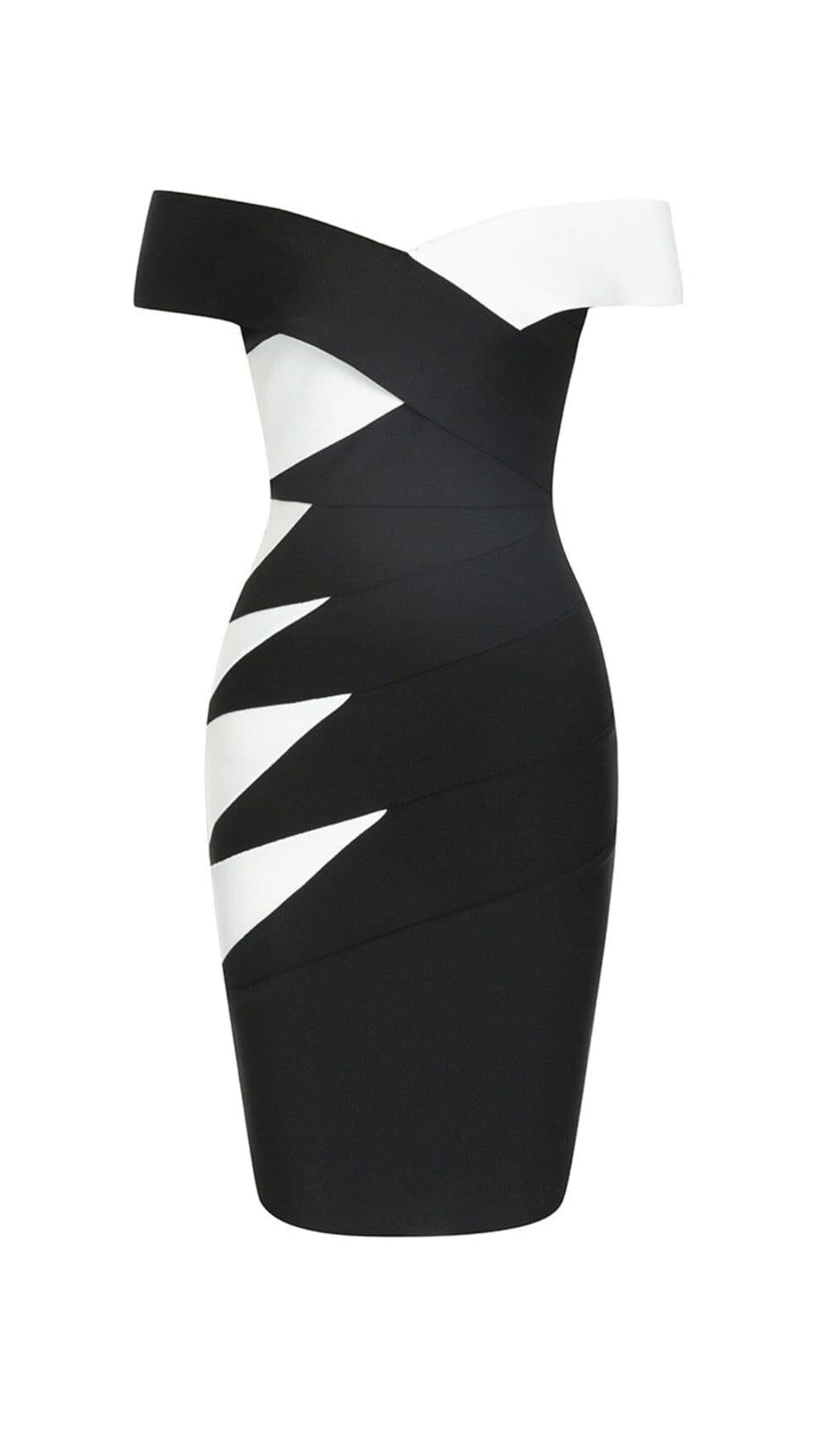 ASYMMETRIC RIB COLOURBLOCK MINI DRESS