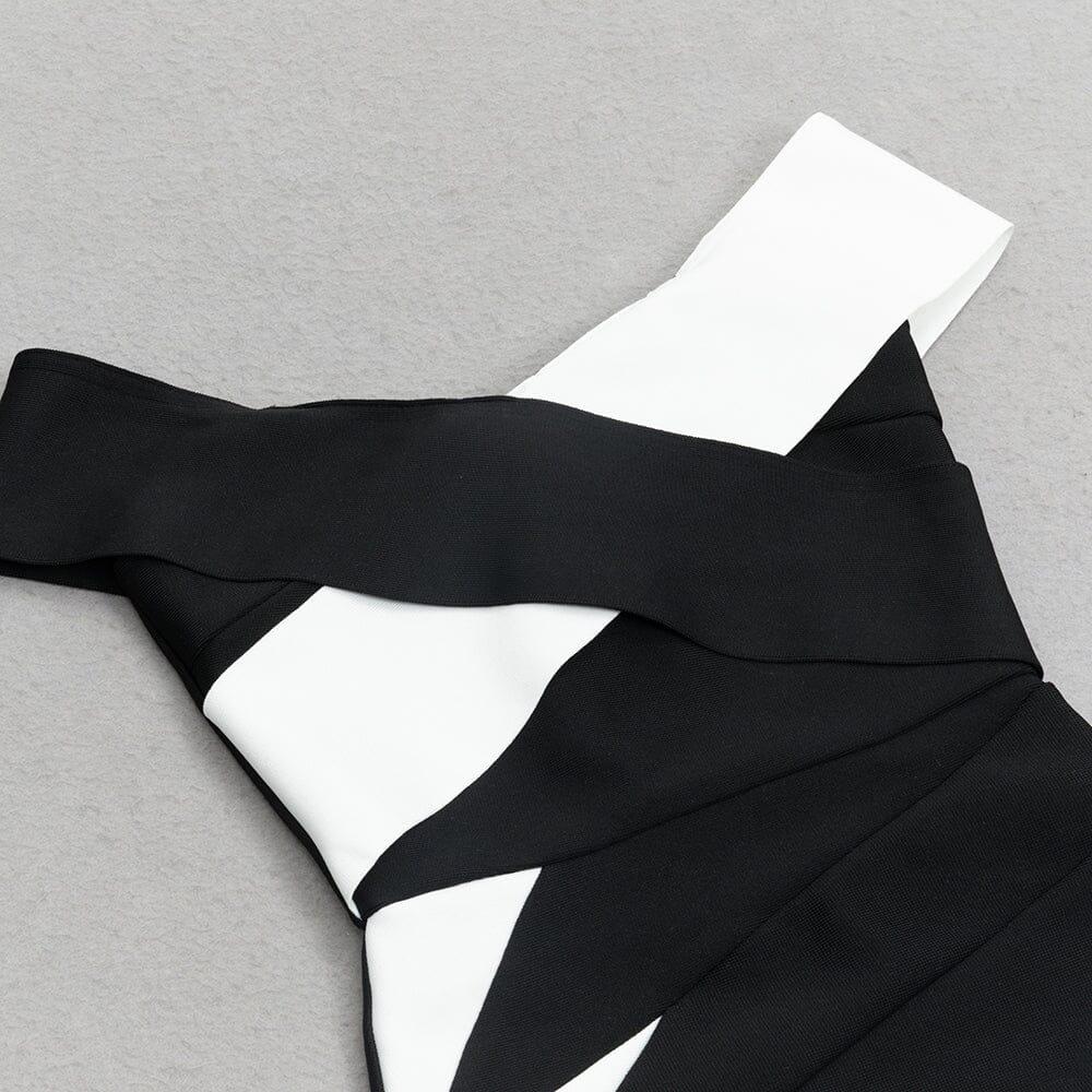 AIIZIE ASYMMETRIC RIB COLOURBLOCK MINI DRESS - product image