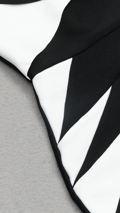 ASYMMETRIC RIB COLOURBLOCK MINI DRESS