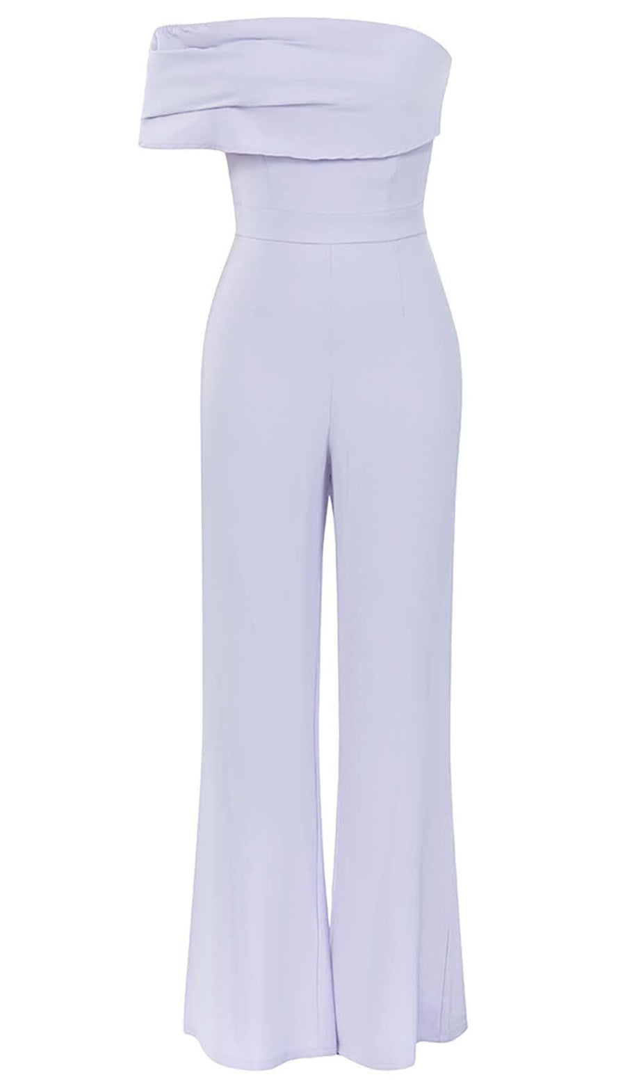 ASYMMETRICAL ONE SHOULDER JUMPSUIT IN LILAC