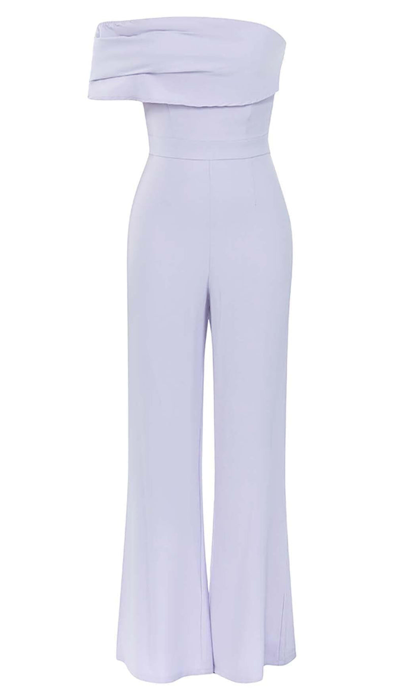 ASYMMETRICAL ONE SHOULDER JUMPSUIT IN LILAC