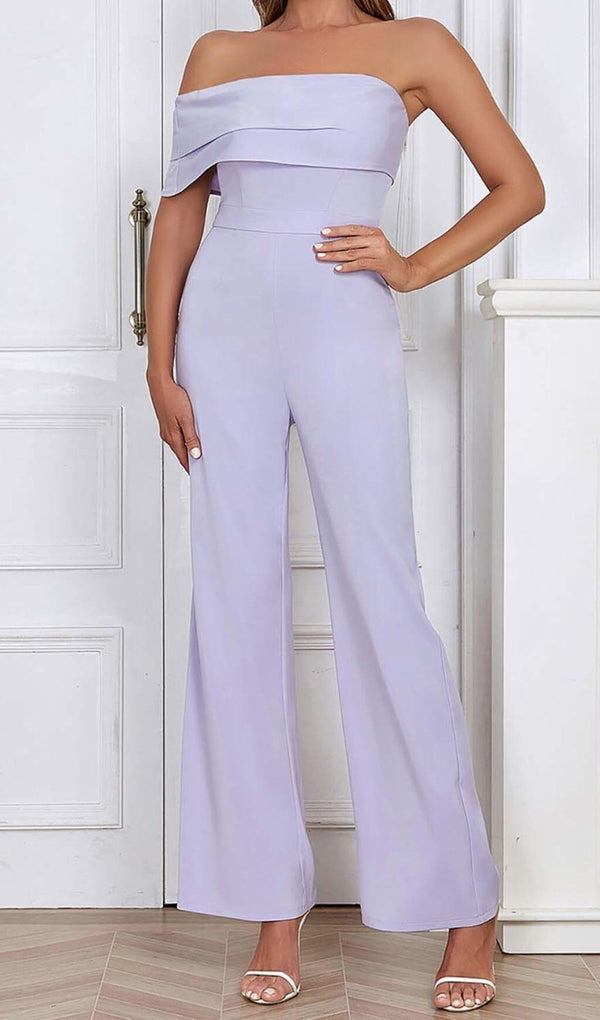 ASYMMETRICAL ONE SHOULDER JUMPSUIT IN LILAC