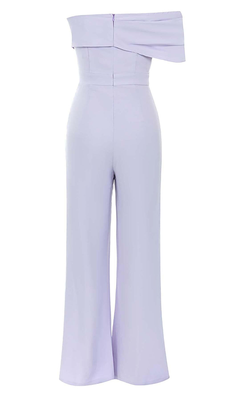 ASYMMETRICAL ONE SHOULDER JUMPSUIT IN LILAC