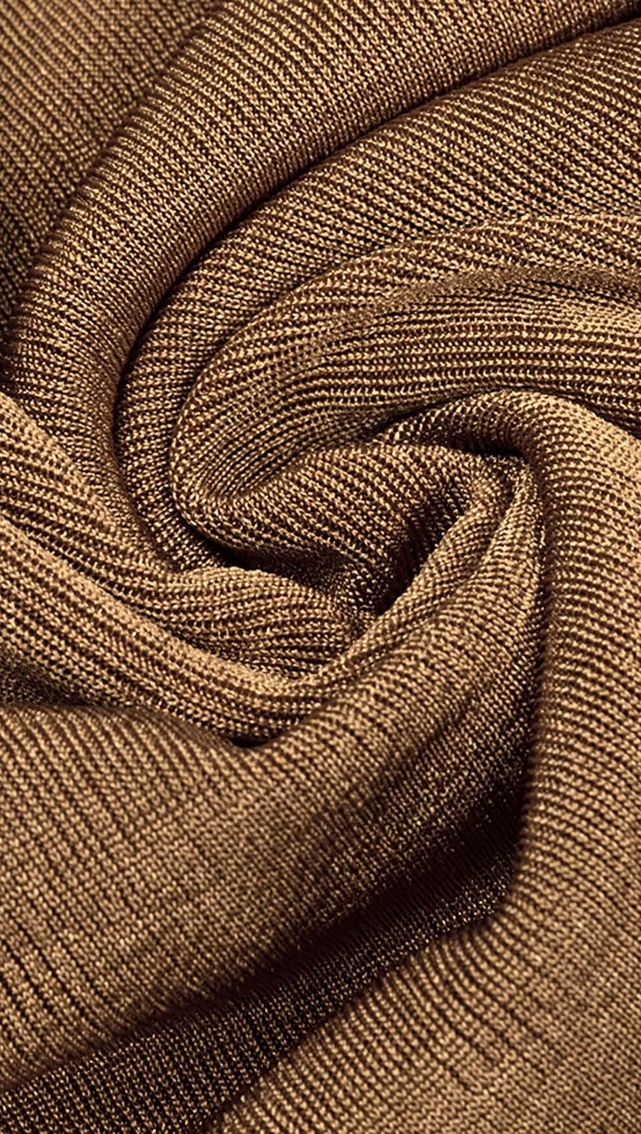 ASYMMETRICAL PATTERN MESH JUMPSUIT IN BROWN