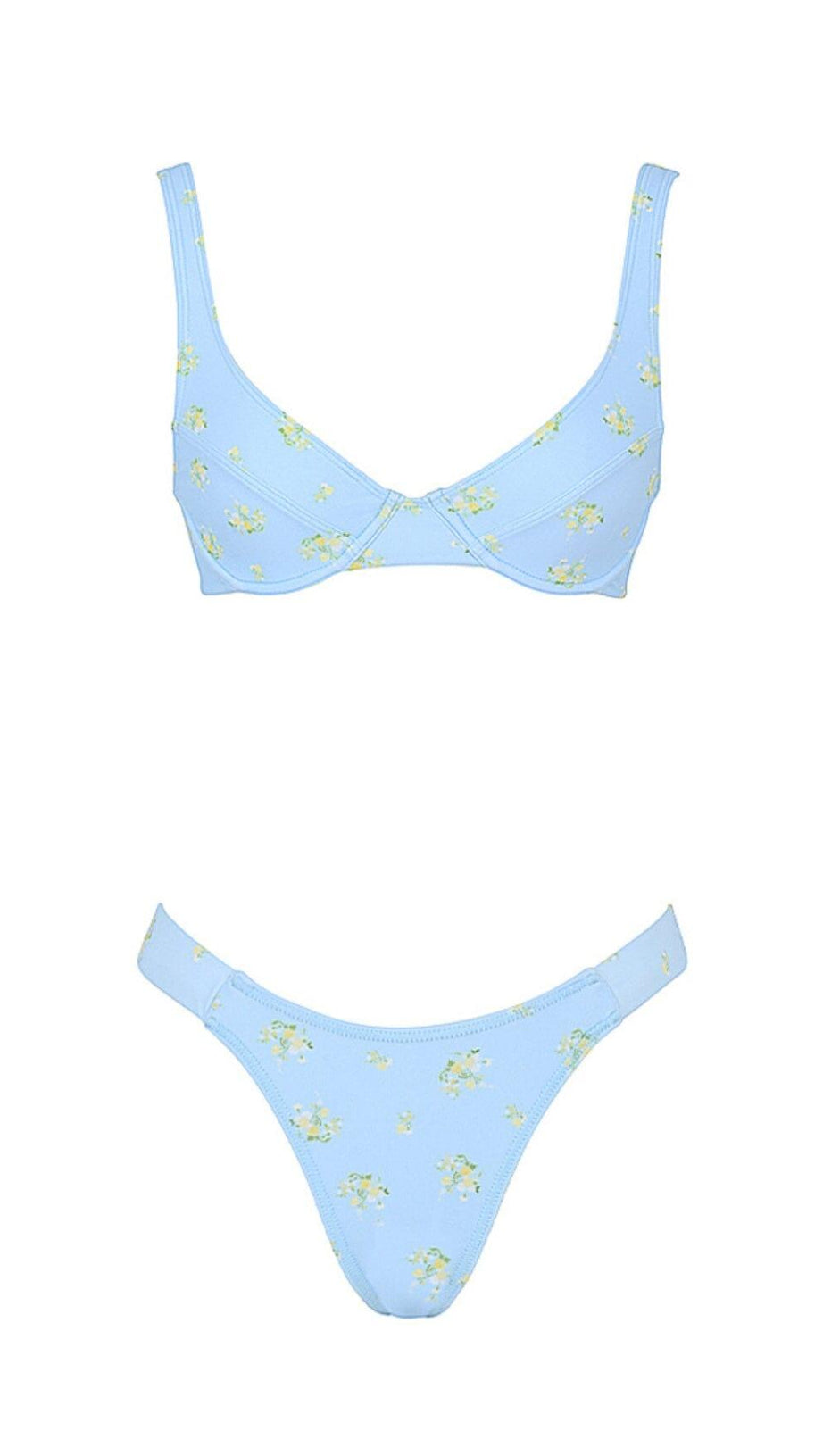 BABYBLAUER BIKINI MIT BLUMENPRINT