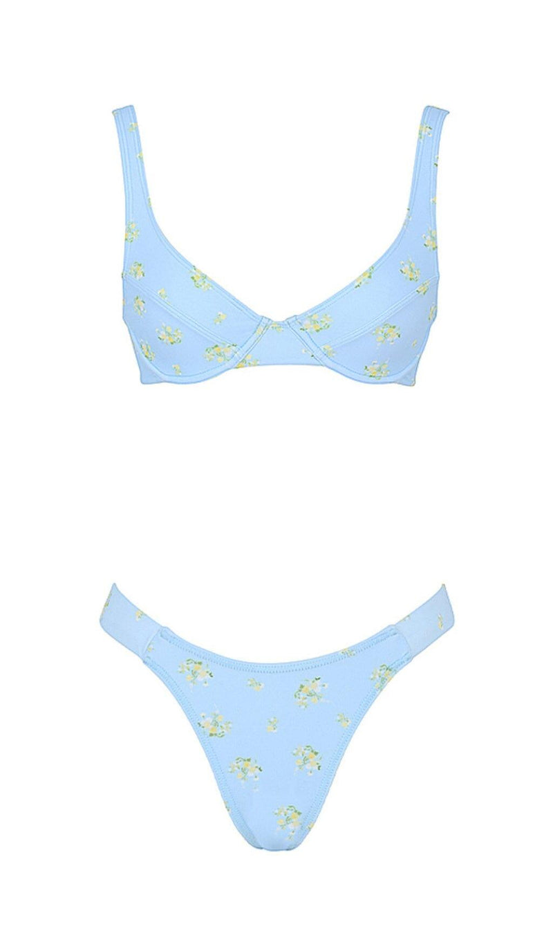 BABY BLUE FLORAL PRINT BIKINI