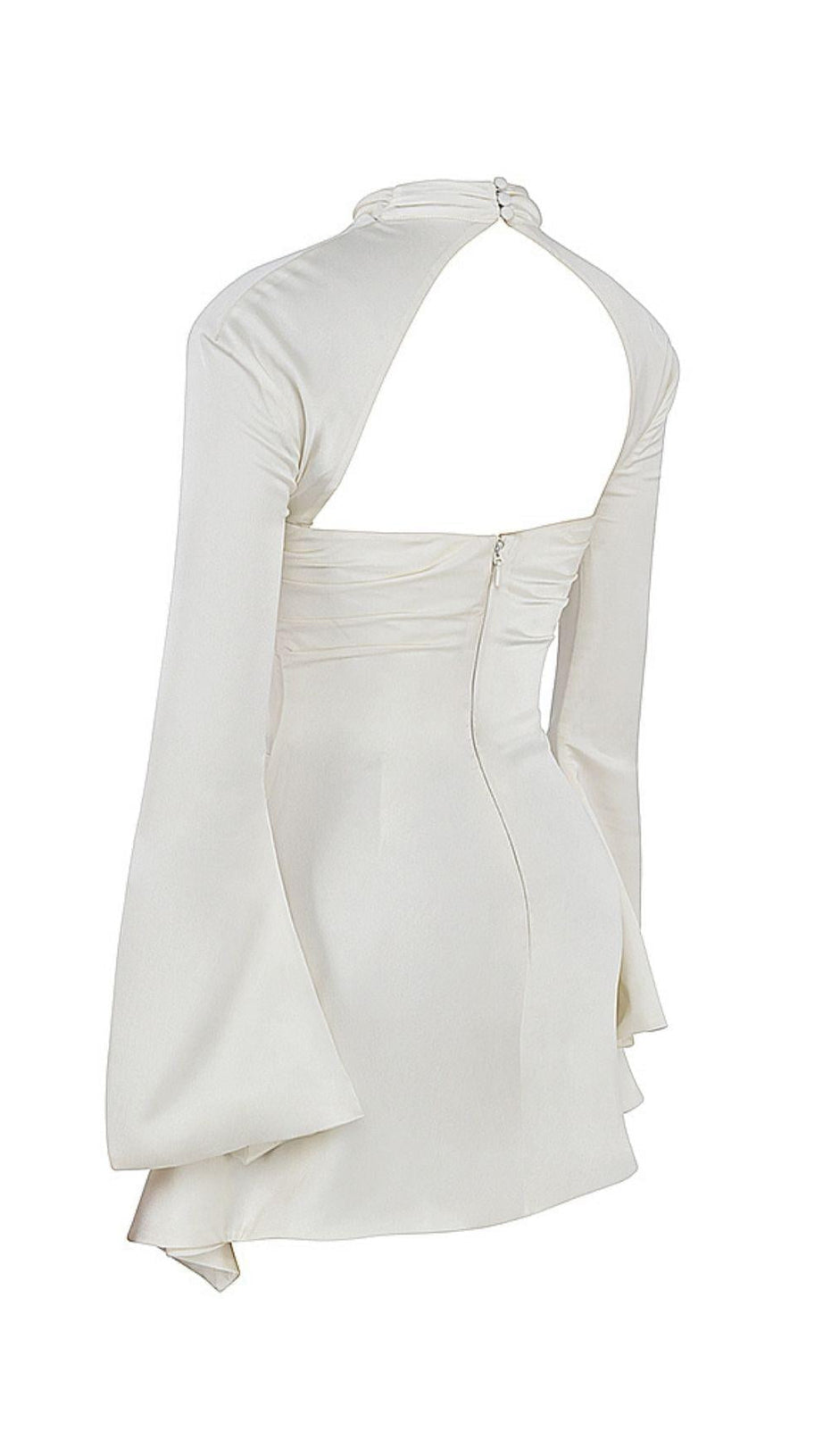 IVORY DRAPE CUT OUT MINI DRESS
