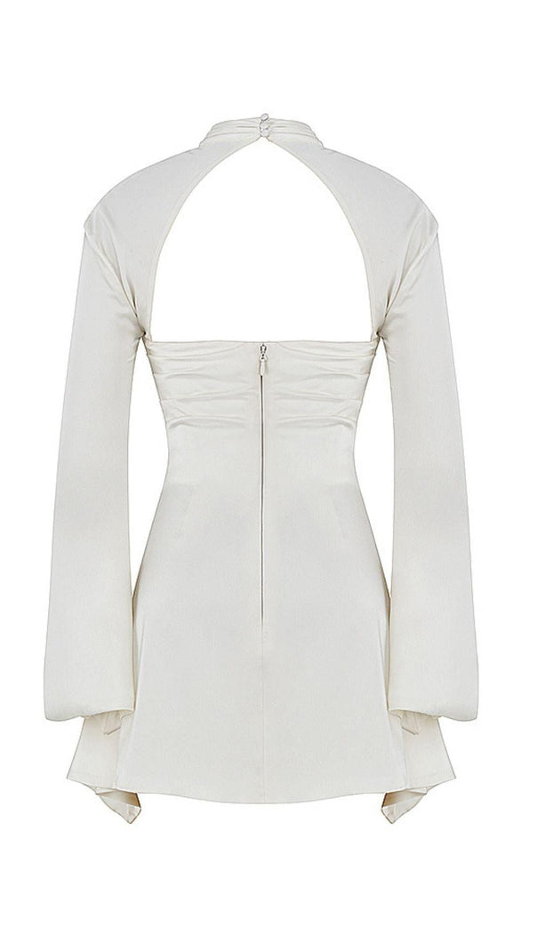 AIIZIE IVORY DRAPE CUT OUT MINI DRESS - product image