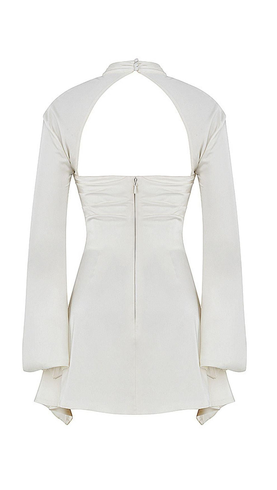 IVORY DRAPE CUT OUT MINI DRESS