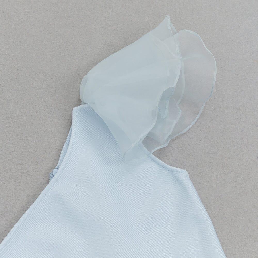 AIIZIE BANDAGE ONE-SHOULDER MIDI DRESS IN LIGHT BLUE - product image