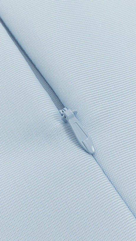 BANDAGE ONE-SHOULDER MIDI DRESS IN LIGHT BLUE