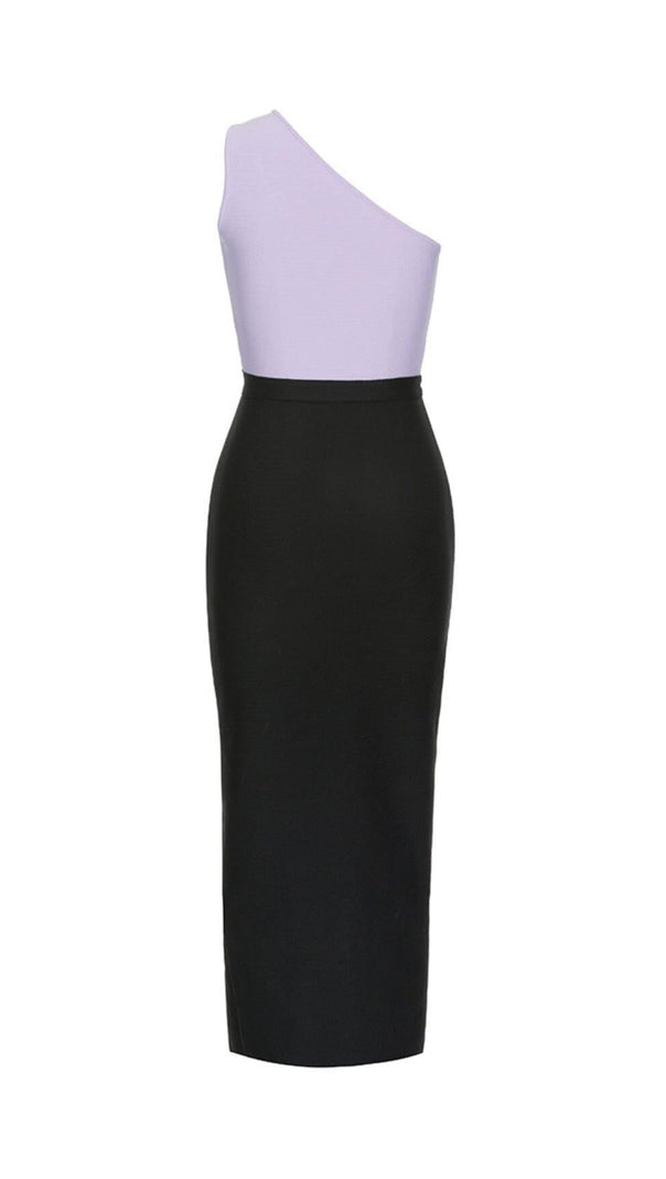 AIIZIE BANDAGE ONE-SHOULDER THIGH SLIT DRESS IN PURPLE - product image