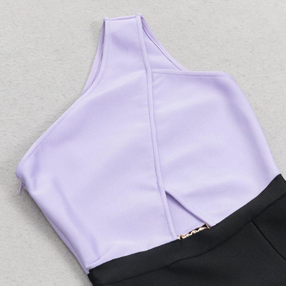 AIIZIE BANDAGE ONE-SHOULDER THIGH SLIT DRESS IN PURPLE - product image