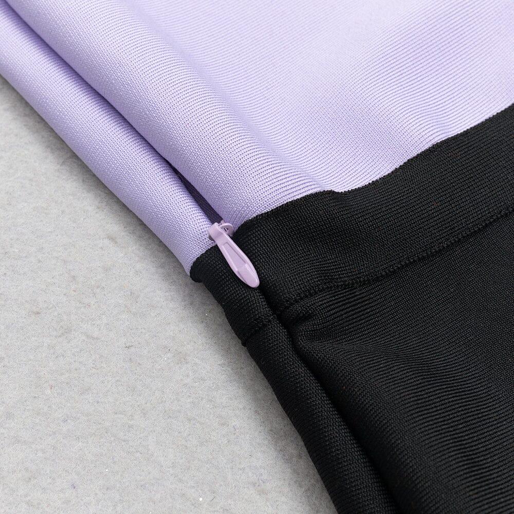 AIIZIE BANDAGE ONE-SHOULDER THIGH SLIT DRESS IN PURPLE - product image