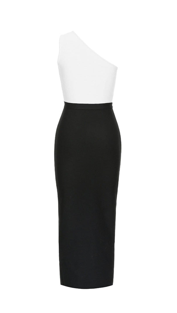 AIIZIE BANDAGE ONE-SHOULDER THIGH SLIT DRESS IN WHITE - product image