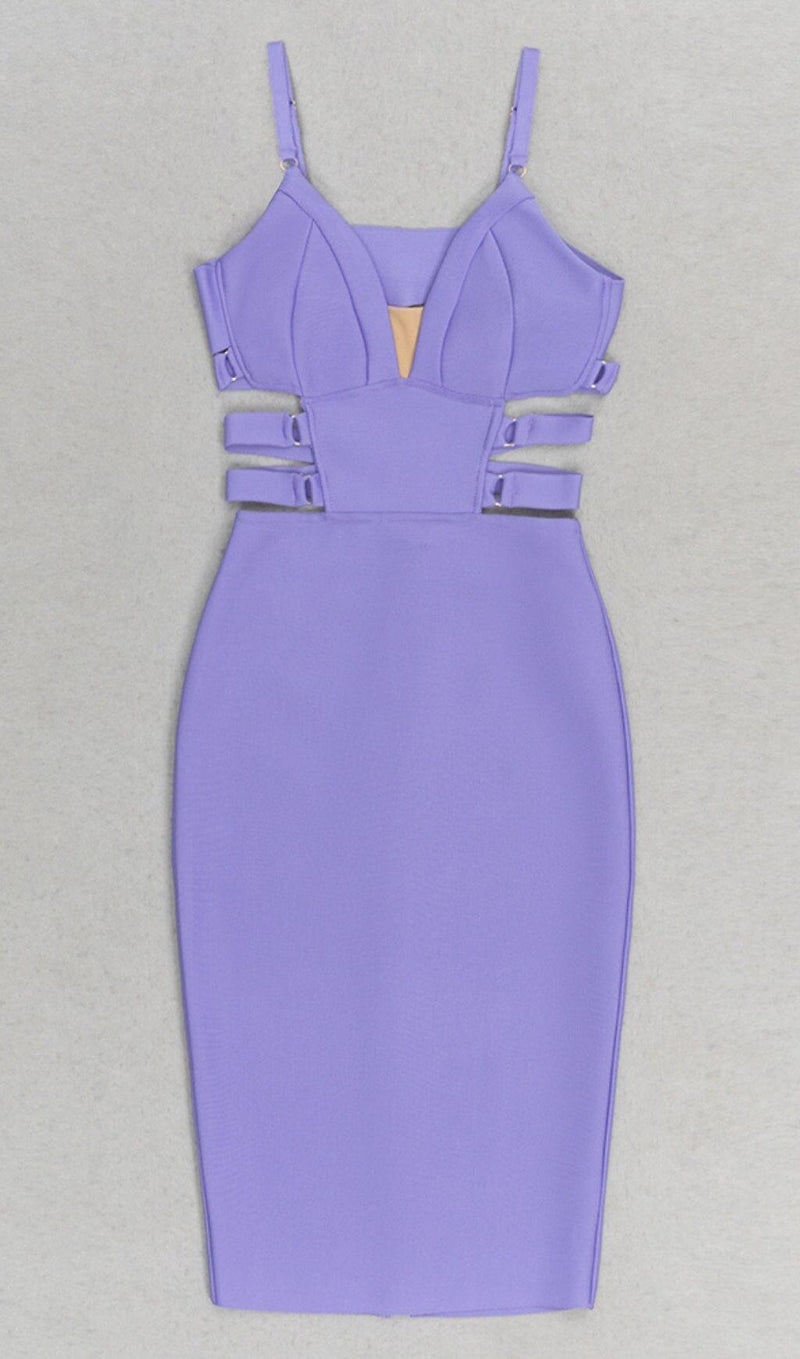 BANDAGE STRAPPY WAIST-TIGHTENING MIDI DRESS