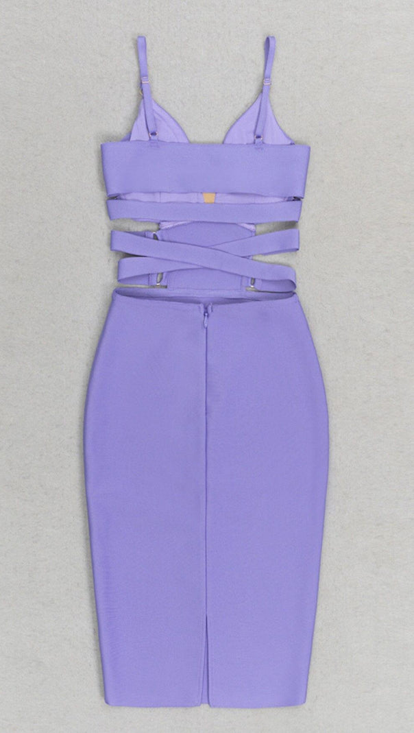 AIIZIE BANDAGE STRAPPY WAIST-TIGHTENING MIDI DRESS - product image