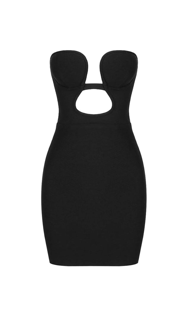 AIIZIE BANDEAU BANDAGE MINI DRESS IN BLACK - product image