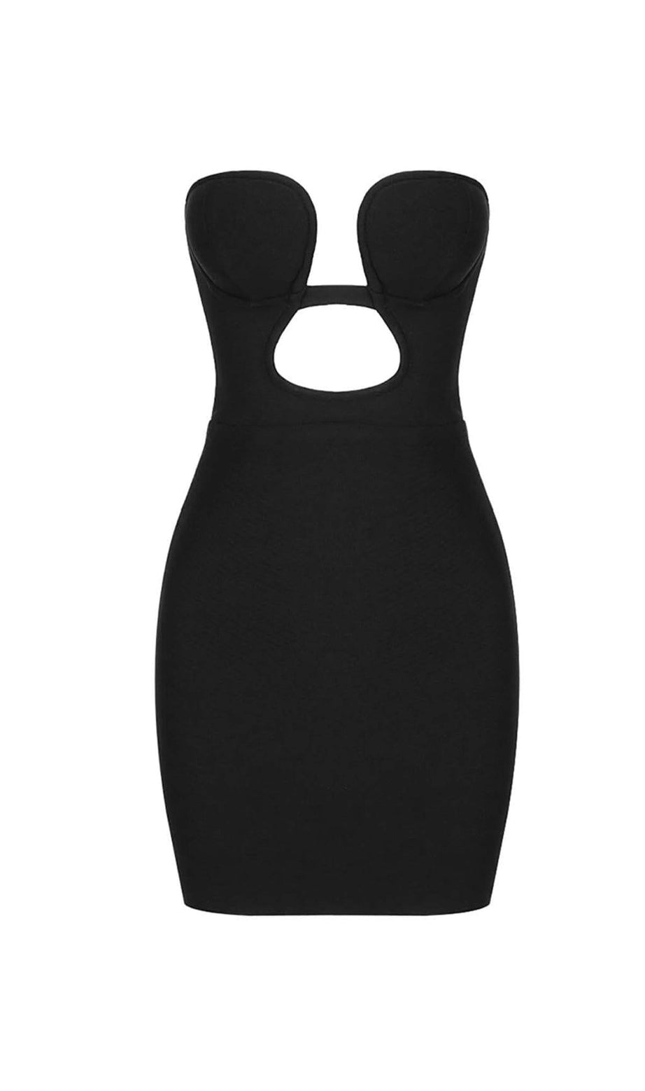 BANDEAU BANDAGE MINI DRESS IN BLACK