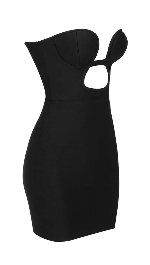 AIIZIE BANDEAU BANDAGE MINI DRESS IN BLACK - product image