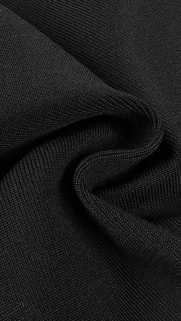 MINI ABITO A FASCIA CON BENDAGGIO NERO