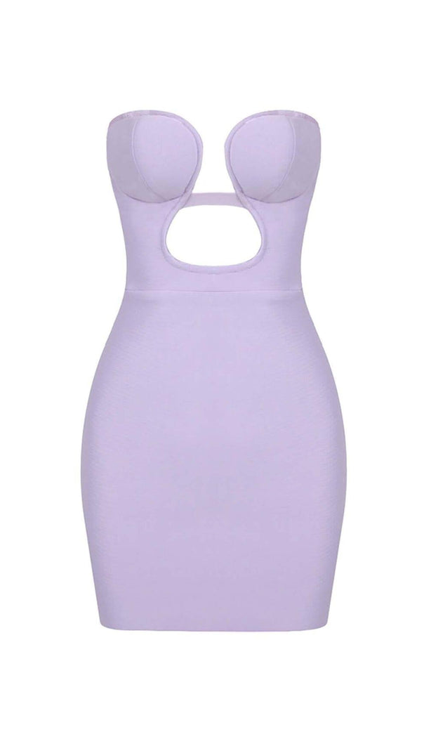 AIIZIE BANDEAU BANDAGE MINI DRESS IN LILAC - product image