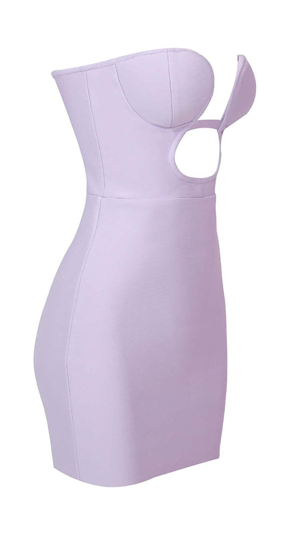 AIIZIE BANDEAU BANDAGE MINI DRESS IN LILAC - product image