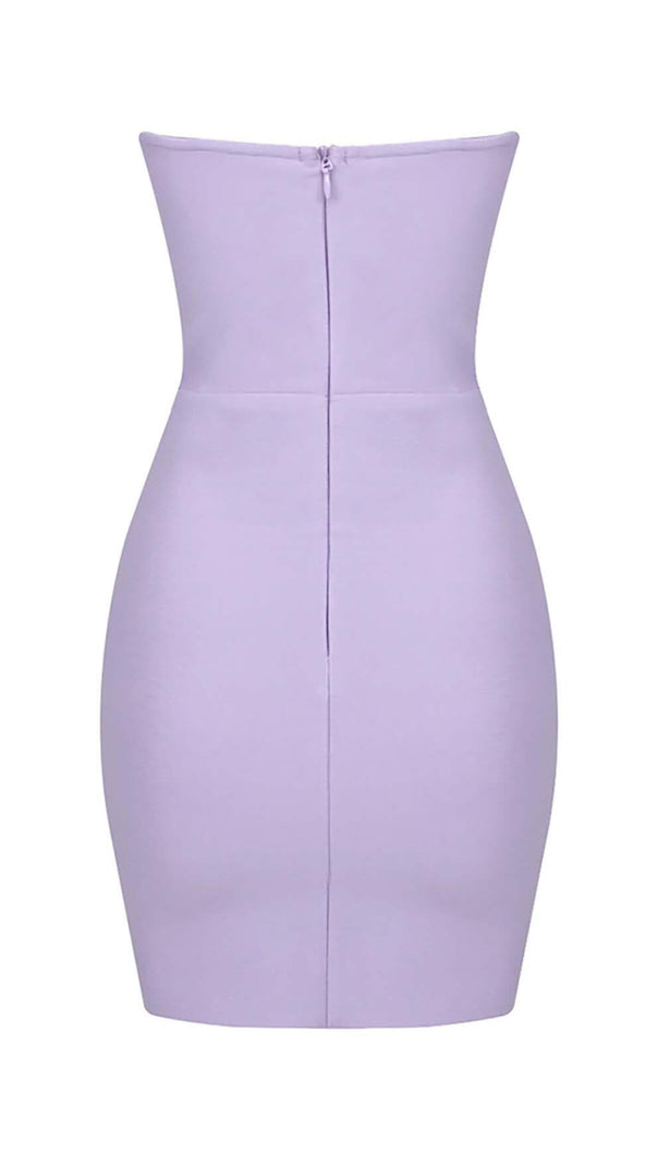 AIIZIE BANDEAU BANDAGE MINI DRESS IN LILAC - product image