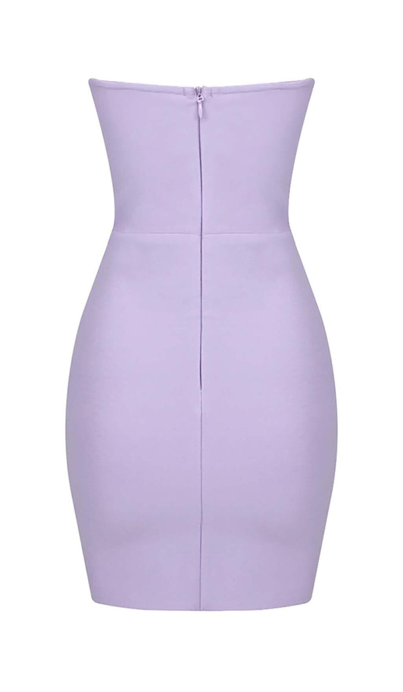 BANDEAU BANDAGE MINI DRESS IN LILAC