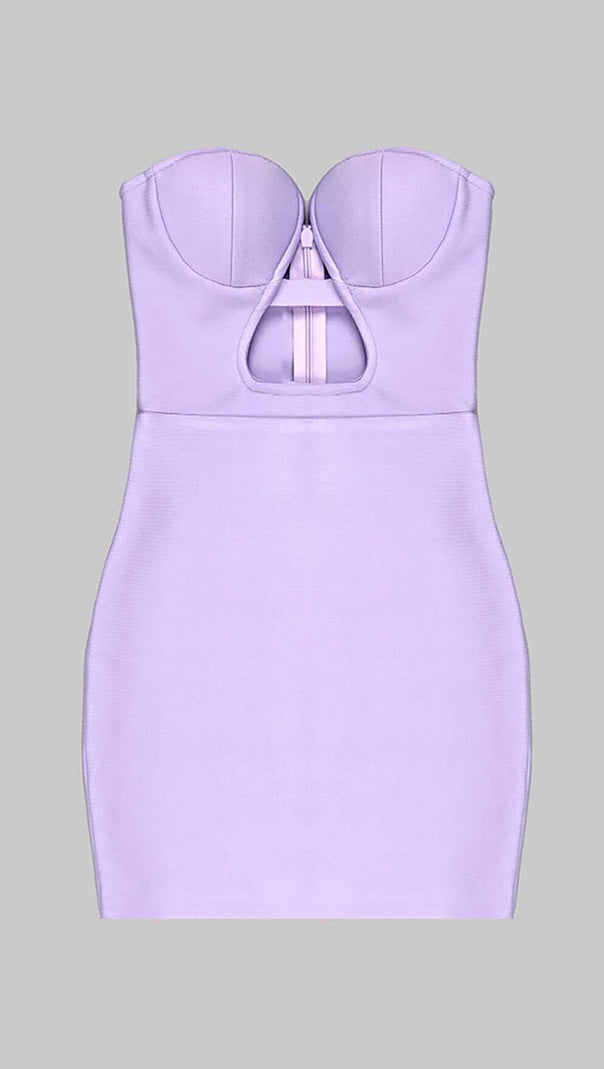 AIIZIE BANDEAU BANDAGE MINI DRESS IN LILAC - product image