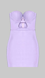 BANDEAU BANDAGE MINI DRESS IN LILAC