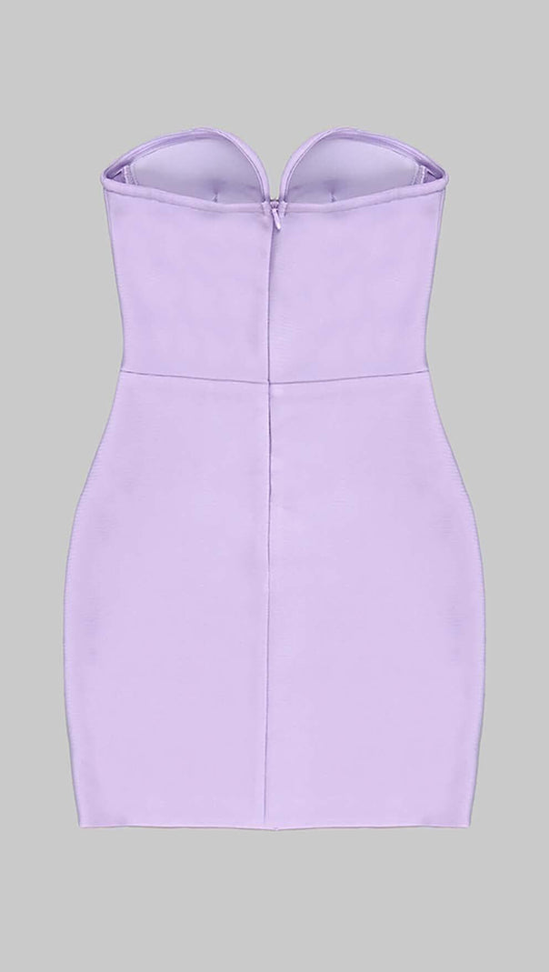 AIIZIE BANDEAU BANDAGE MINI DRESS IN LILAC - product image