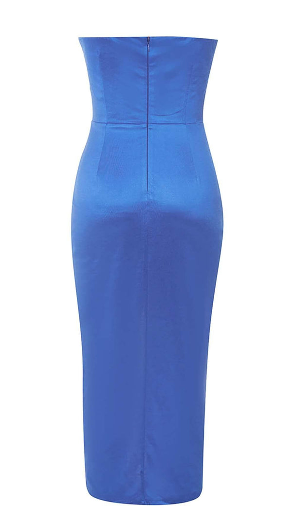 AIIZIE BANDEAU BODYCON MIDI DRESS IN BLUE - product image